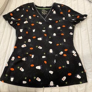 Healing Hands Halloween scrub top size XS